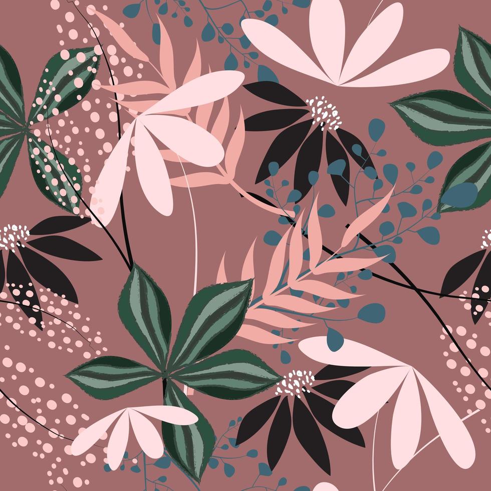 patrón floral tropical vintage vector