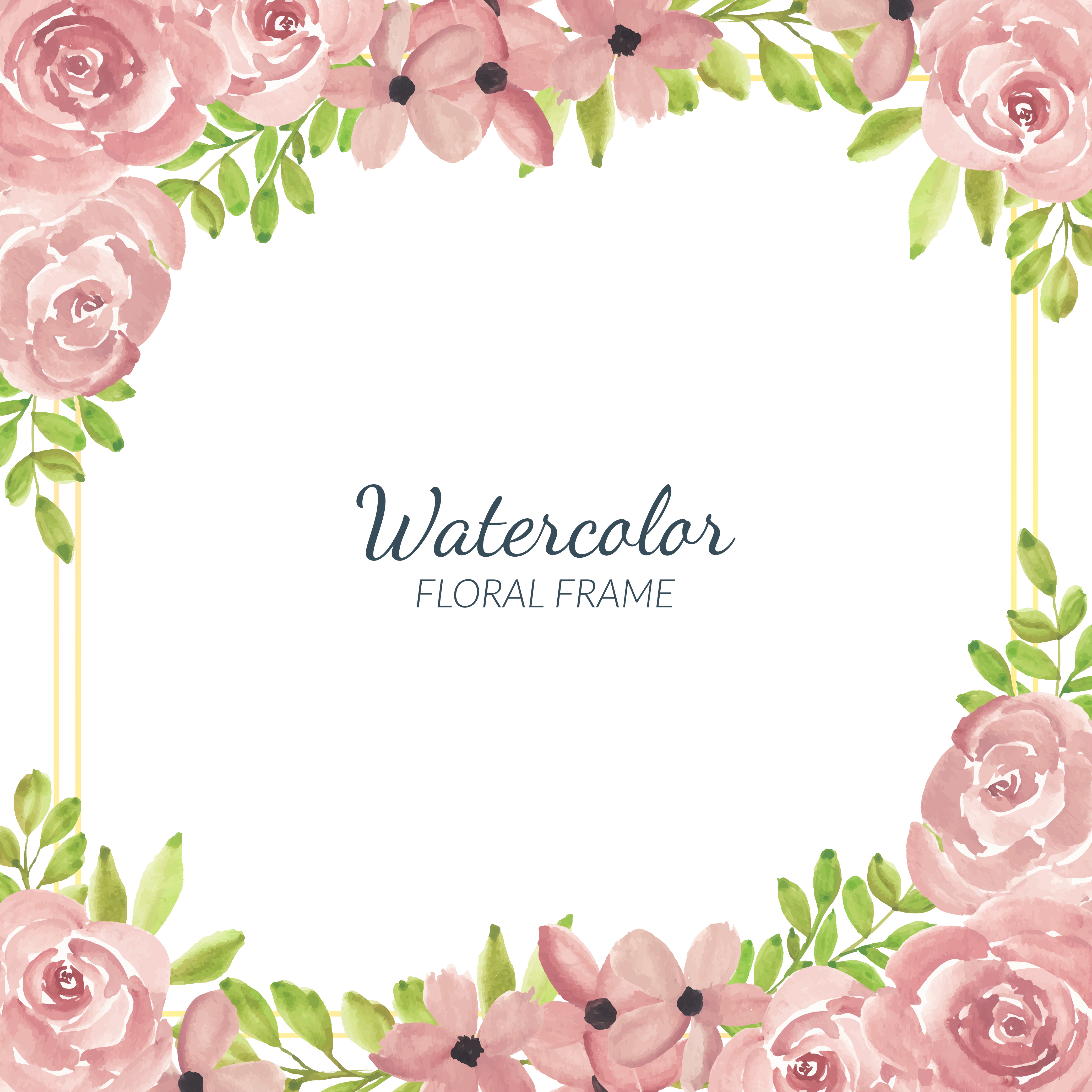 Pink Rose Border Vector Art Icons And Graphics For Free Download