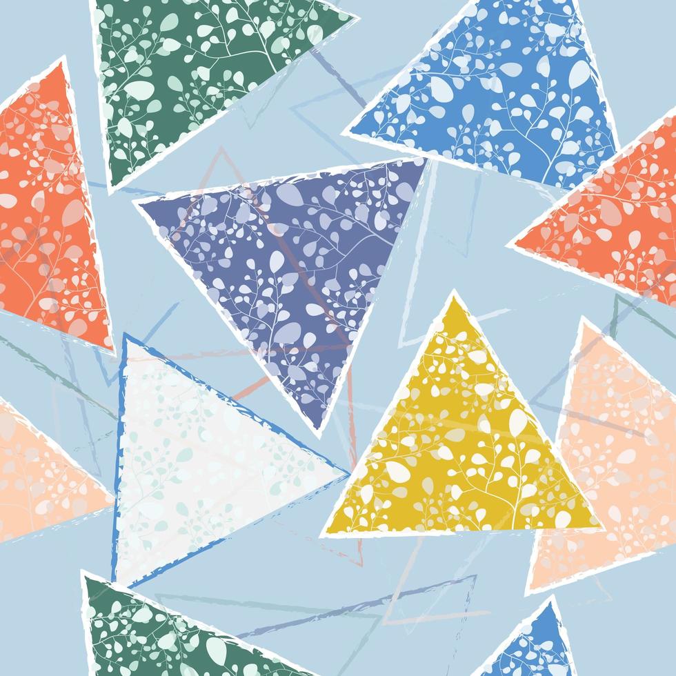 patrón de triángulo floral colorido abstracto vector
