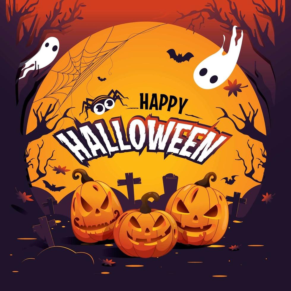 Spooky Happy Halloween Background vector