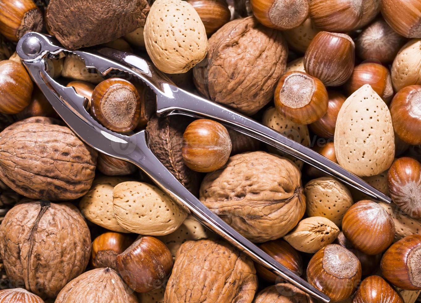 mixed nuts and nutcracker photo
