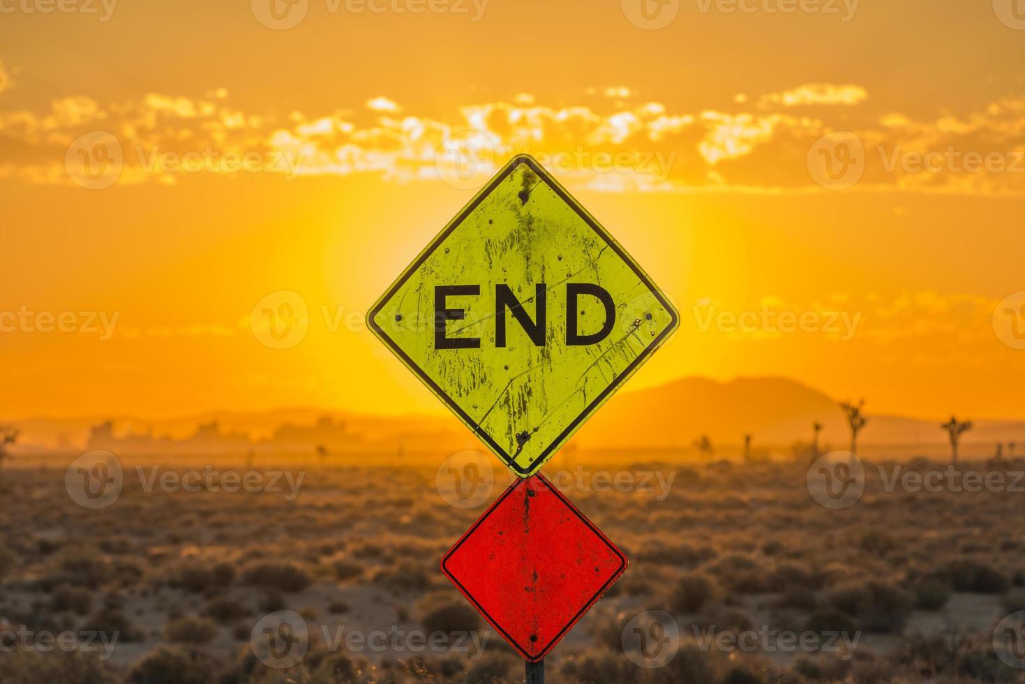 End sign in the desert 1316958 Stock Photo at Vecteezy
