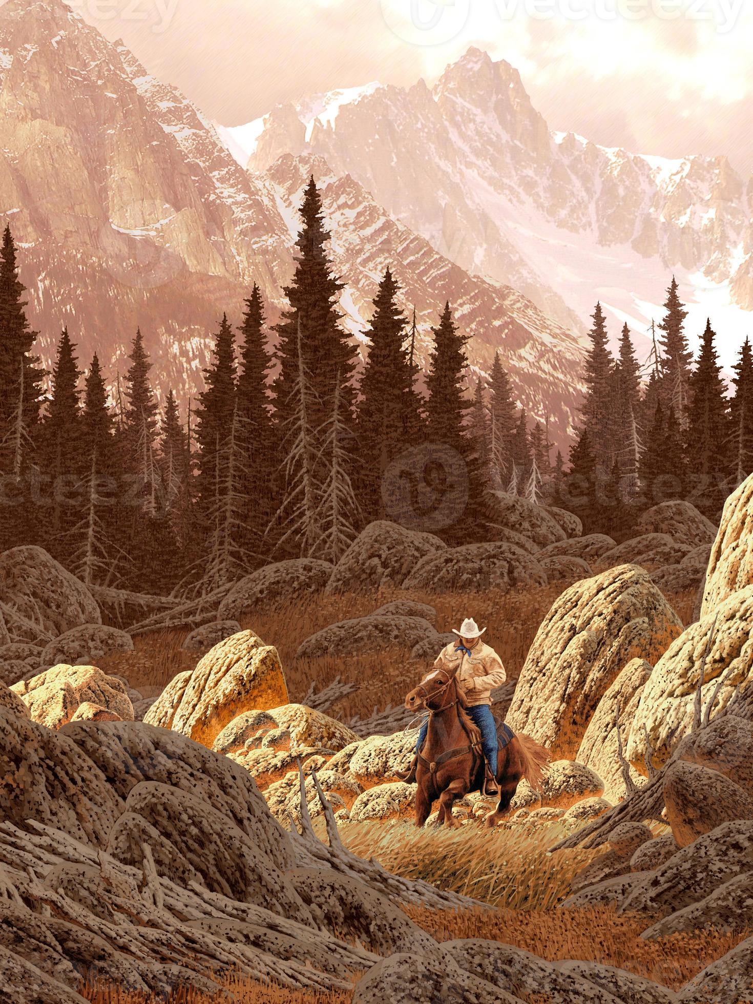 Montana Cowboy 1325007 Stock Photo at Vecteezy