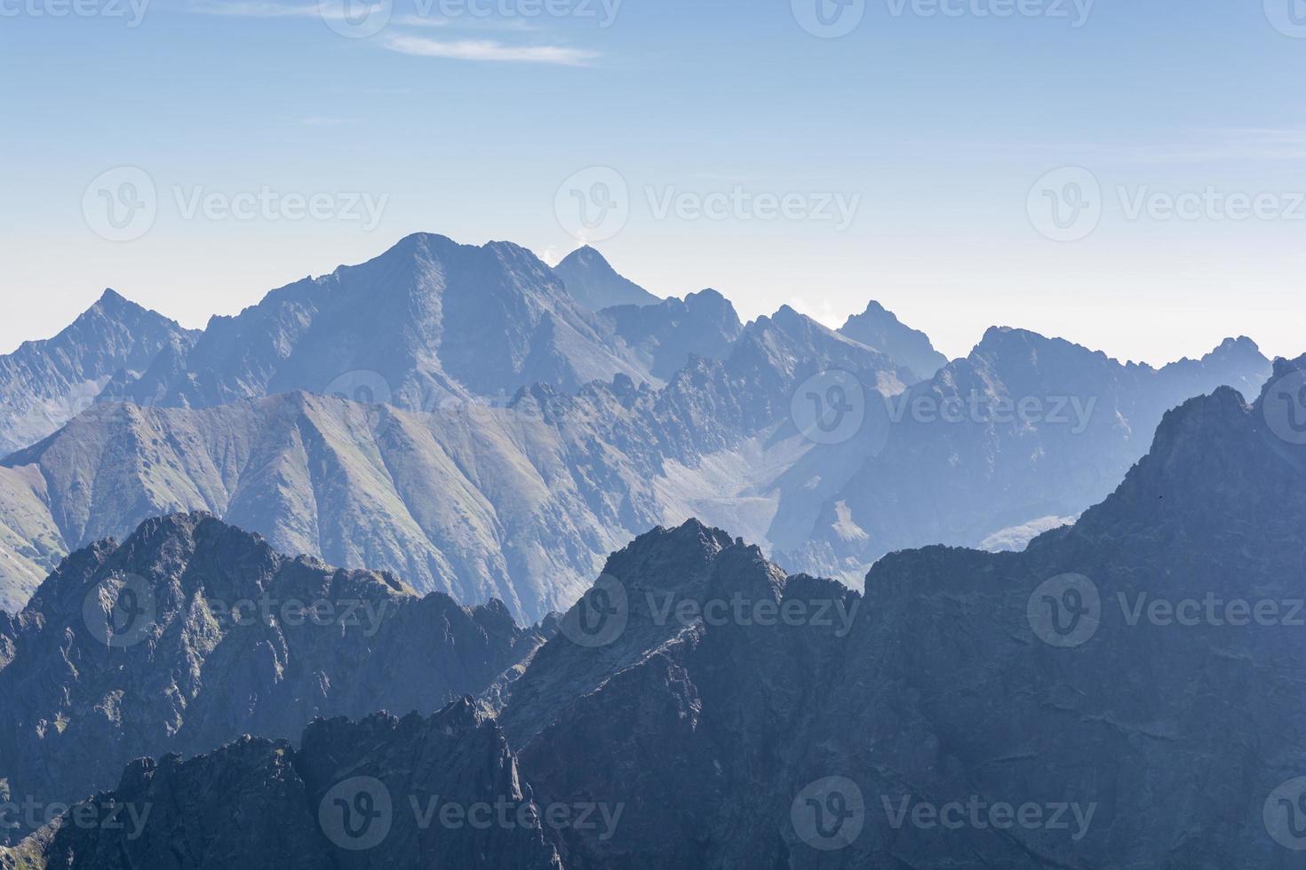 Mountain peaks in the morning photo