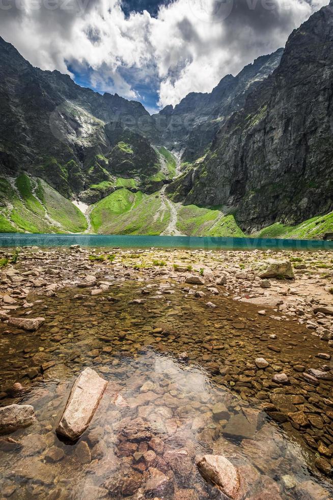 Wonderful lake in the mountains at summer photo