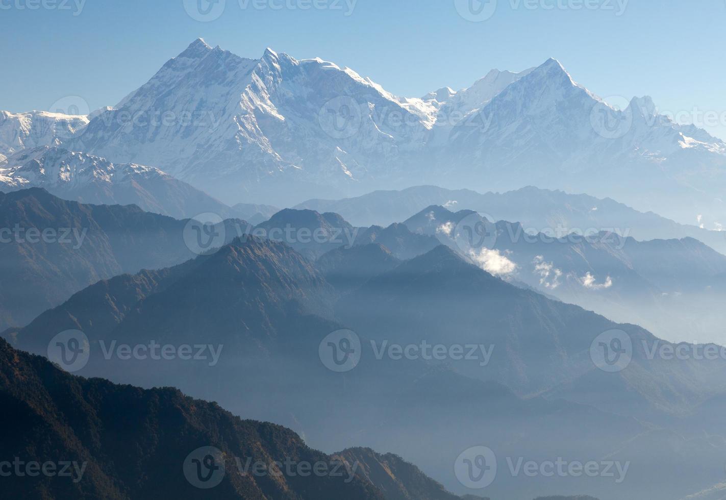 Blue horizons - view of Annapurna Himal - Nepal - Asia photo
