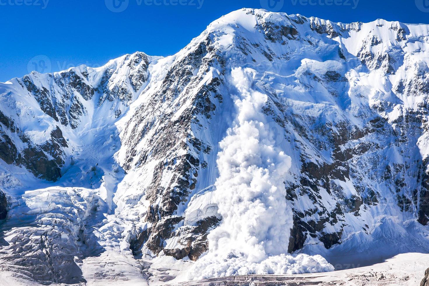 Power of nature. Avalanche in the Caucasus photo