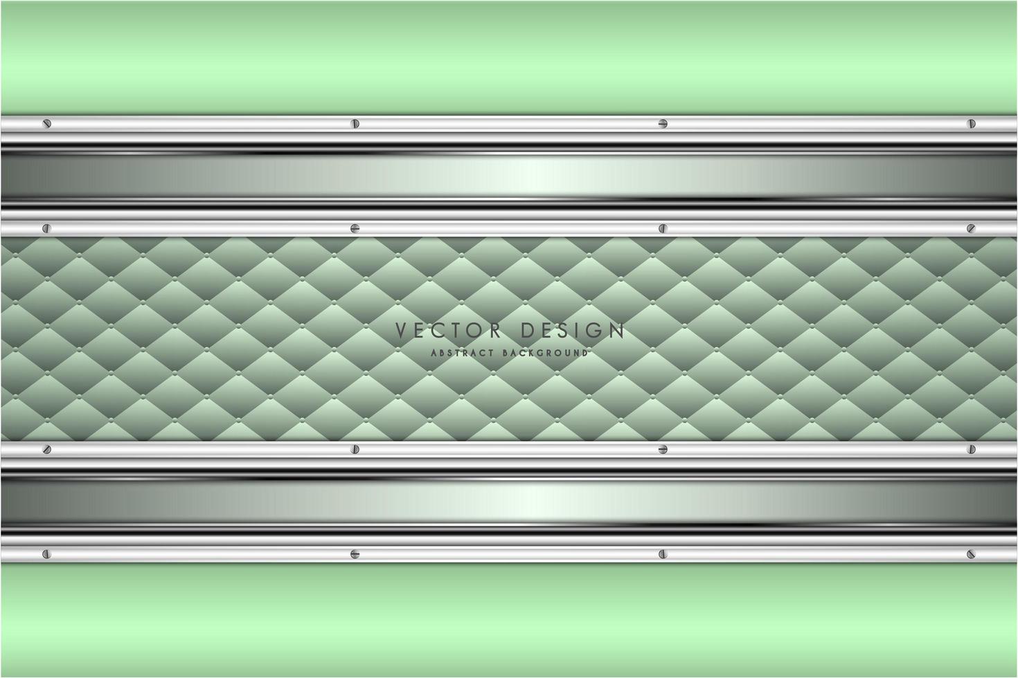 Metallic green and silver panels with upholstery texture vector