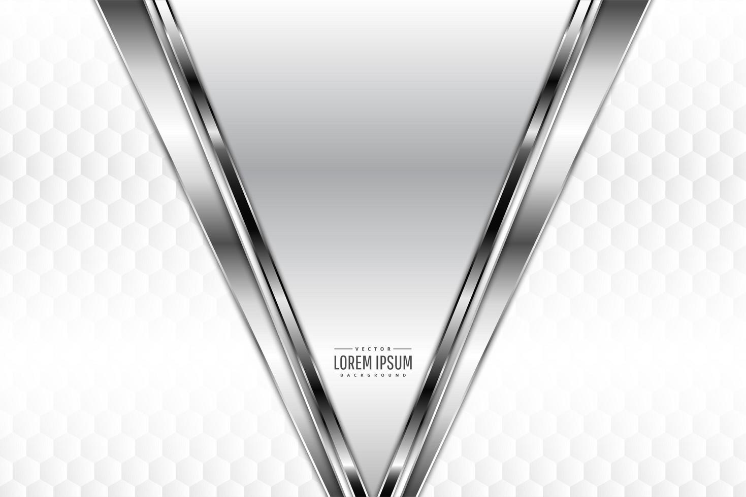 Silver metal angled borders with polygon pattern vector