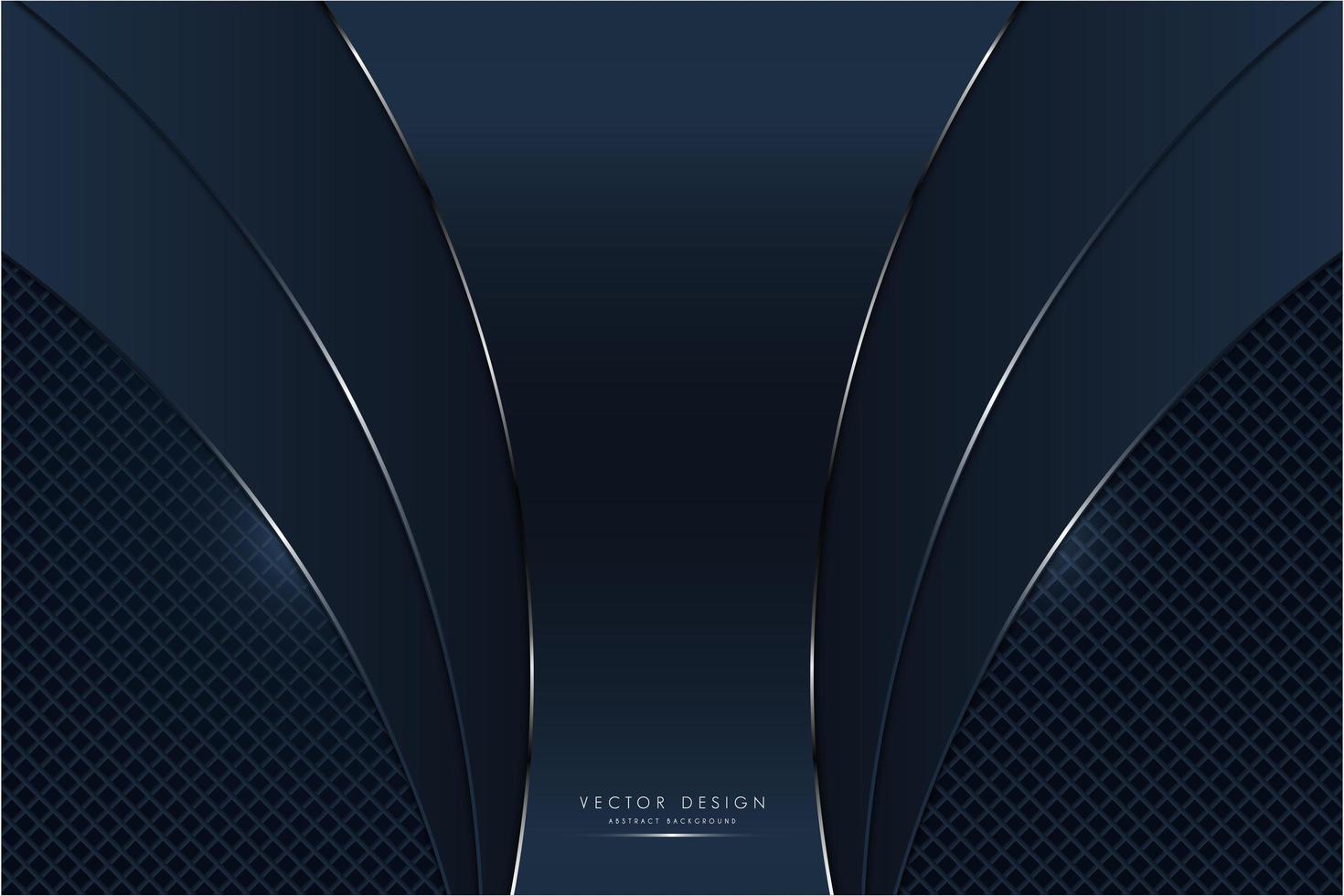 Navy curved metallic panels with glow over diamond pattern vector