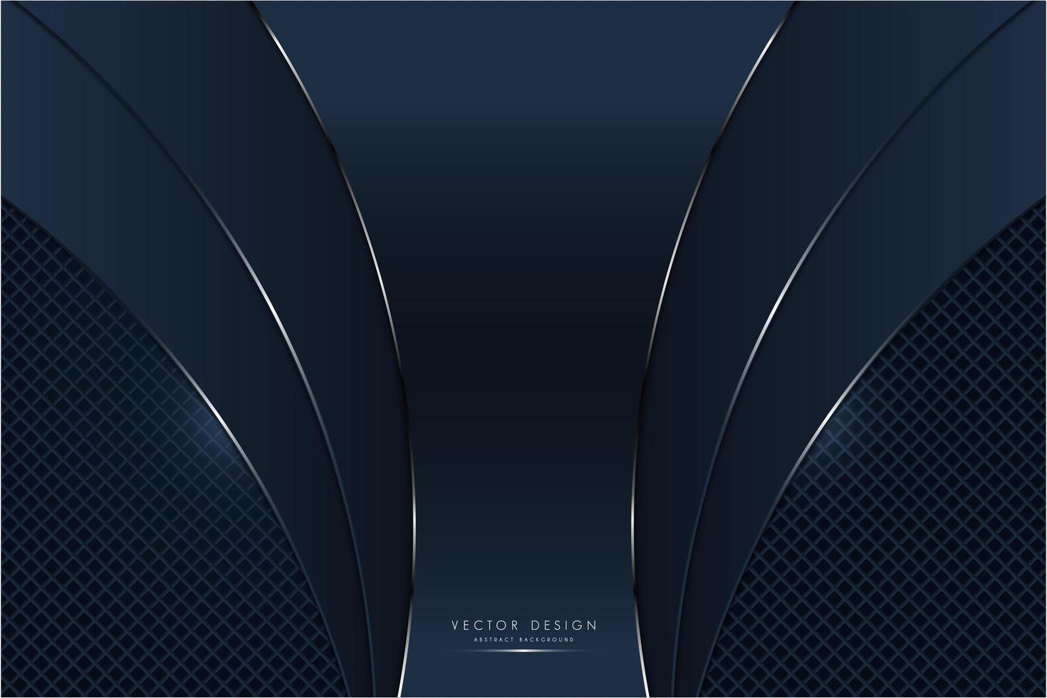 Navy curved metallic panels with glow over diamond pattern vector