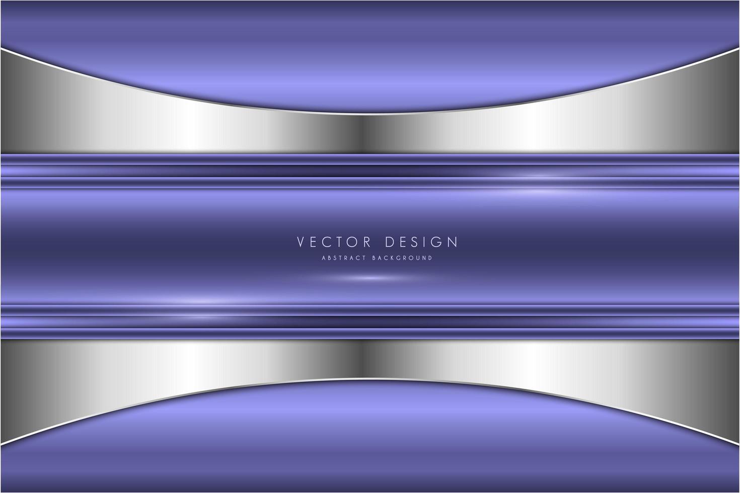 Luxury purple and silver curved metallic design vector