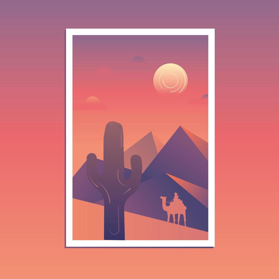 Gradient Desert Landscape Art vector