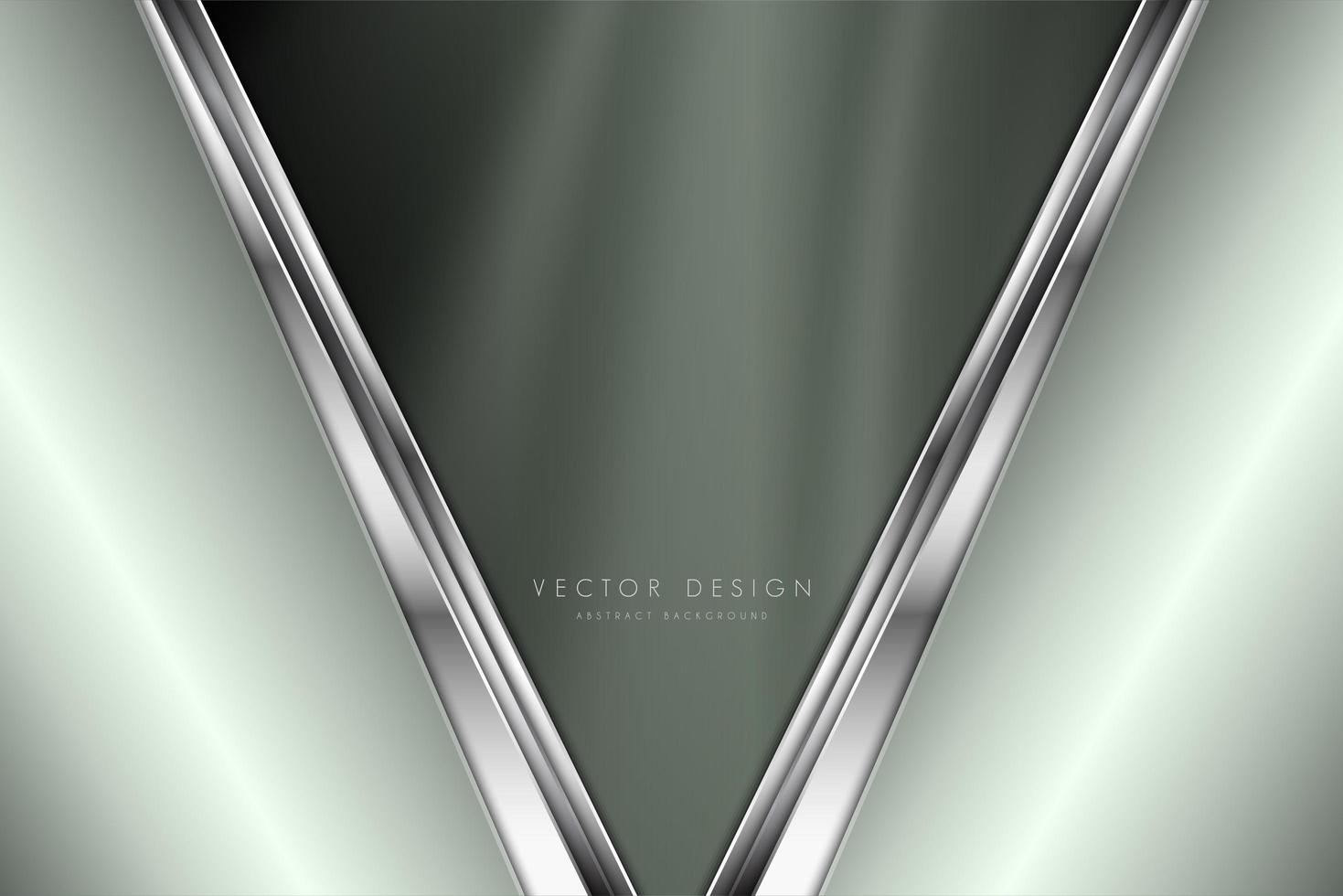 Metallic light green and silver layered panel design vector