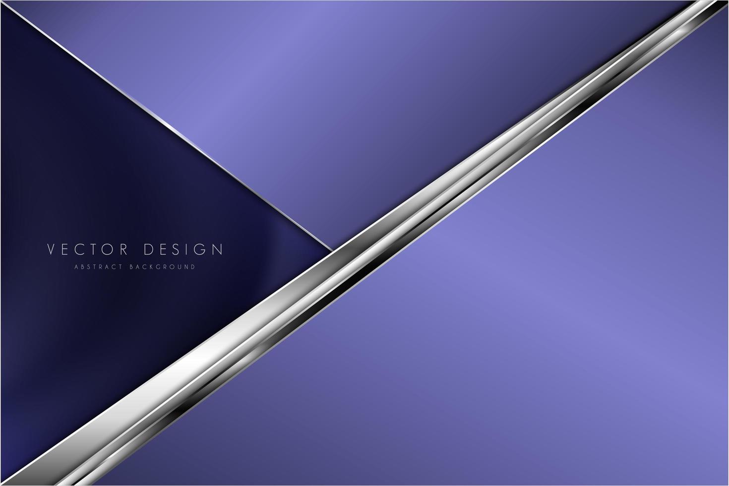 Metallic purple and silver angled layer design vector