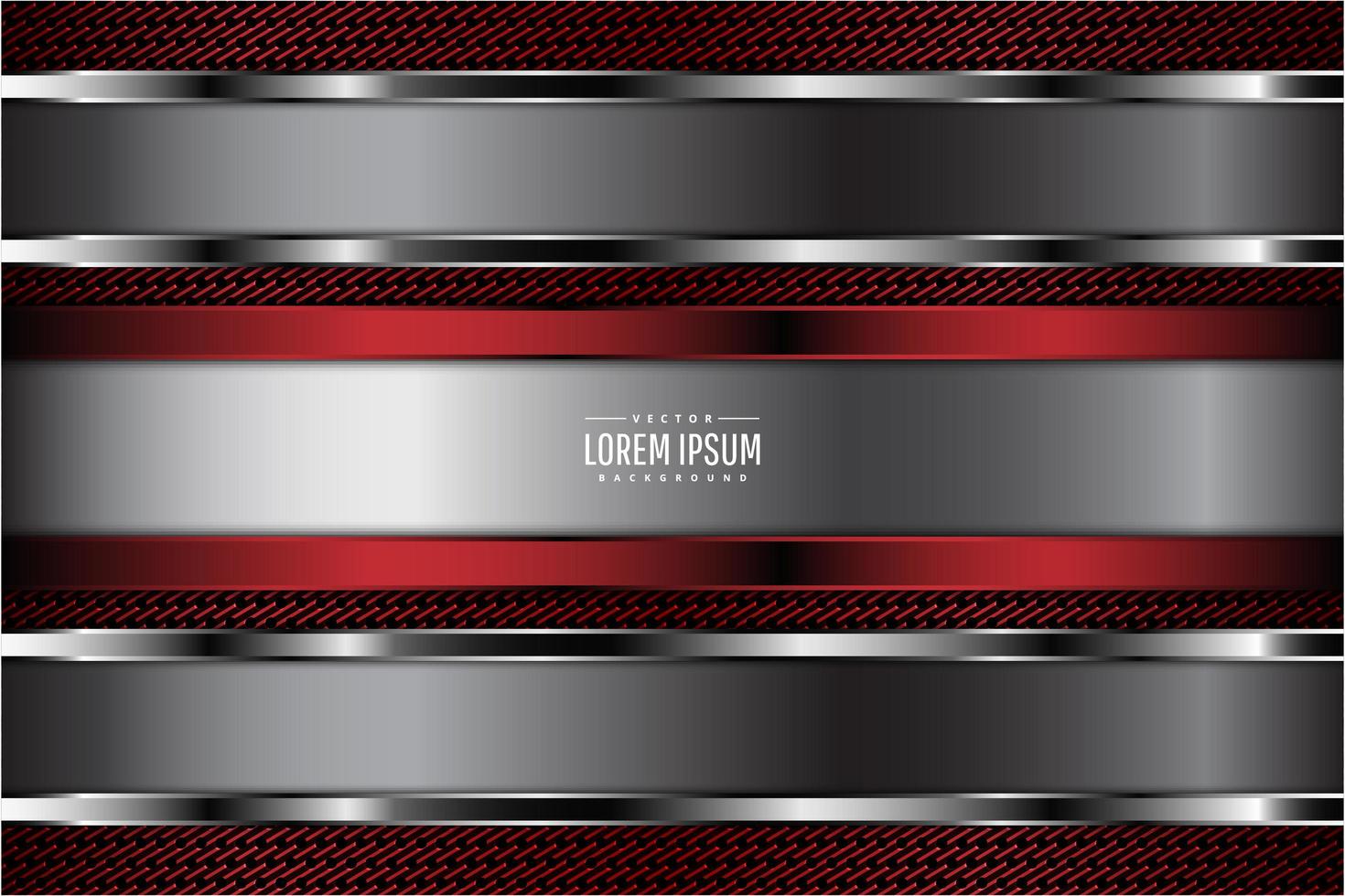 Red and silver metallic horizontal metallic panels vector