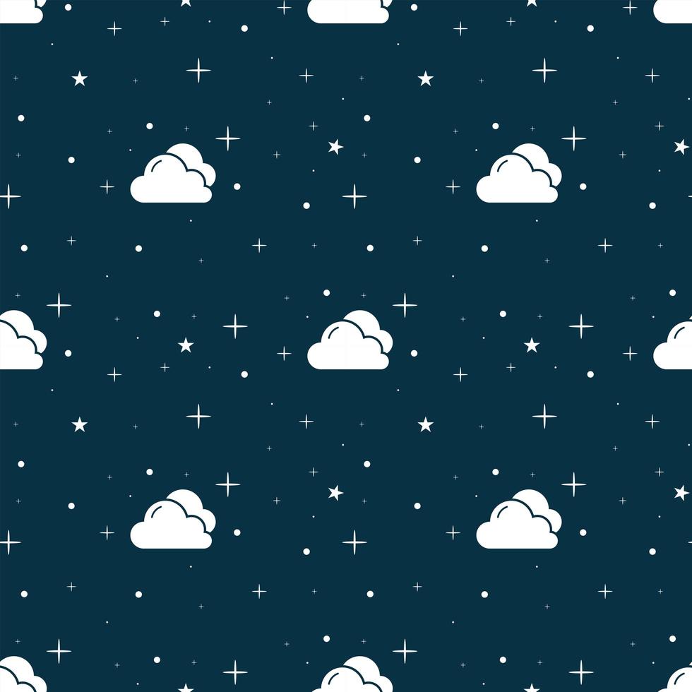 Seamless blue night sky pattern vector