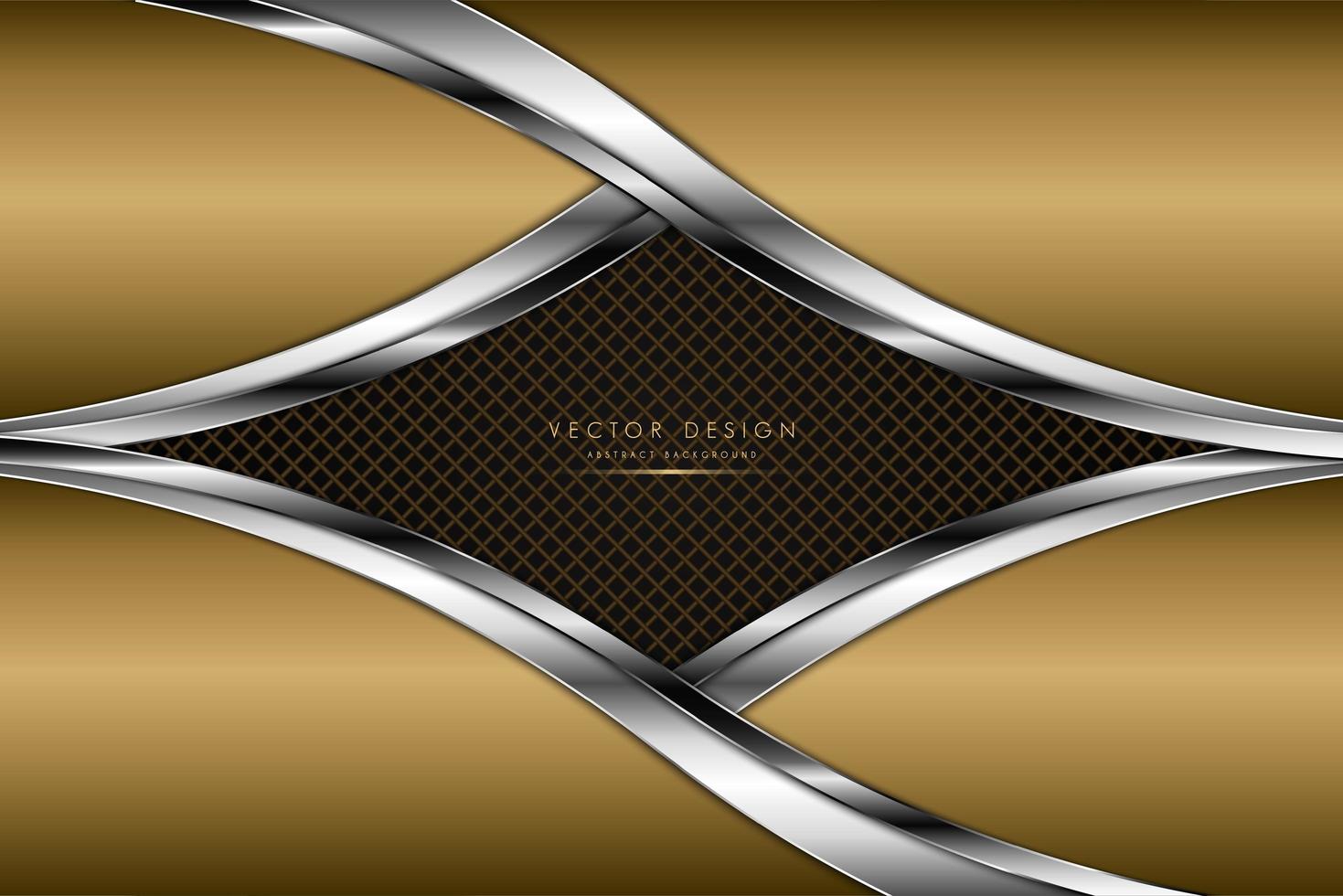 Luxury gold and silver border diamond shape design vector