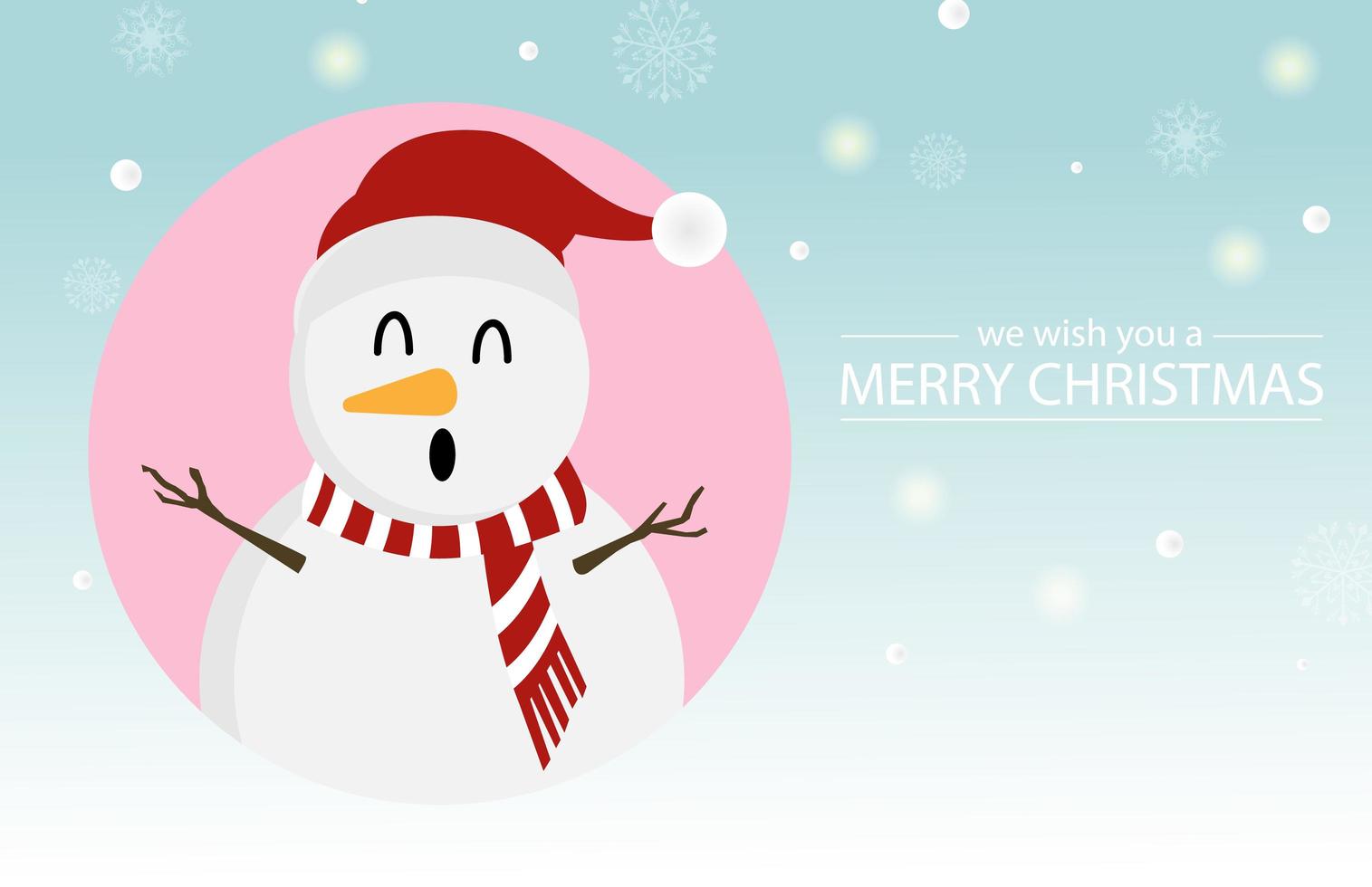 Christmas design with cute snowman vector