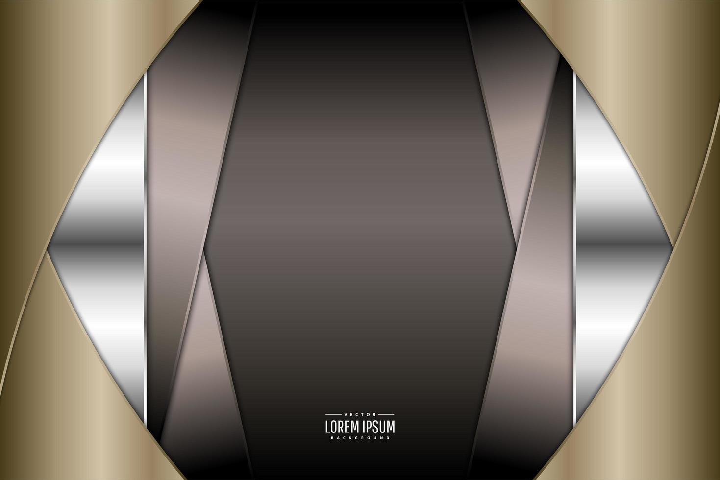 Metallic brown and gold design with copyspace vector