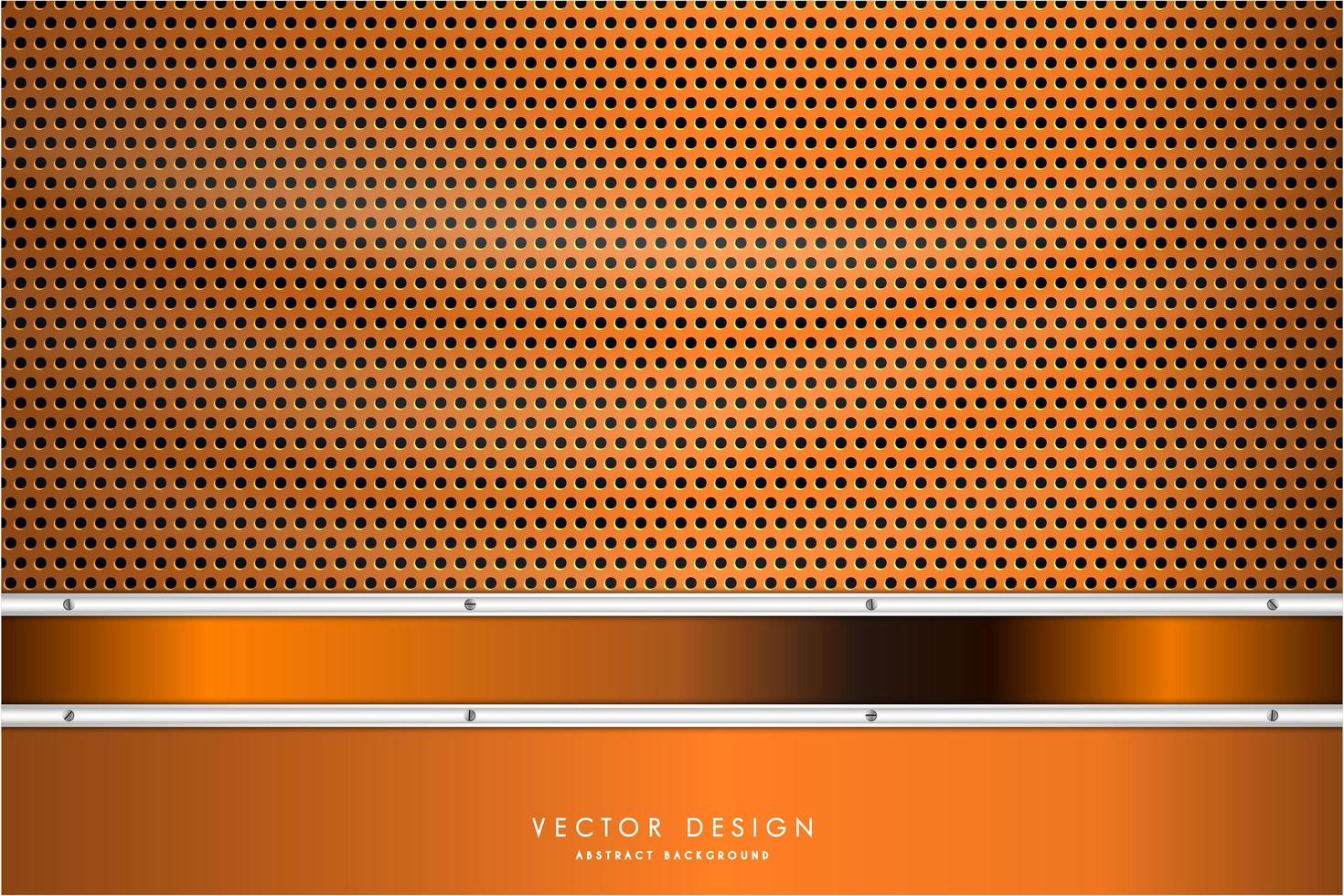 Orange and silver border with carbon fiber texture vector