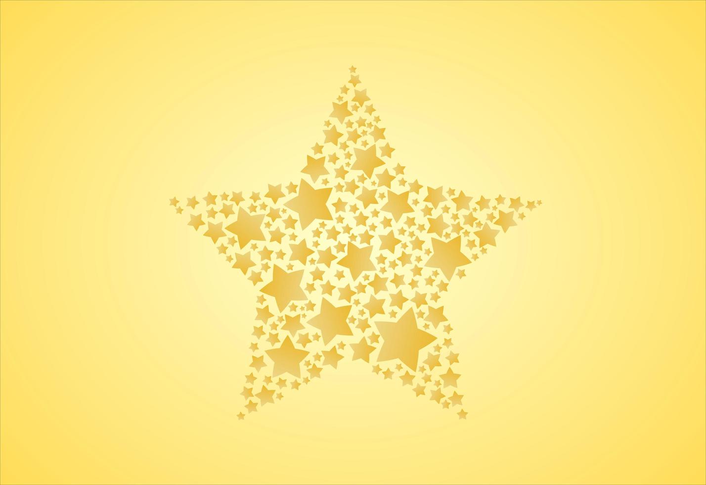 Big star made of mini stars in yellow vector