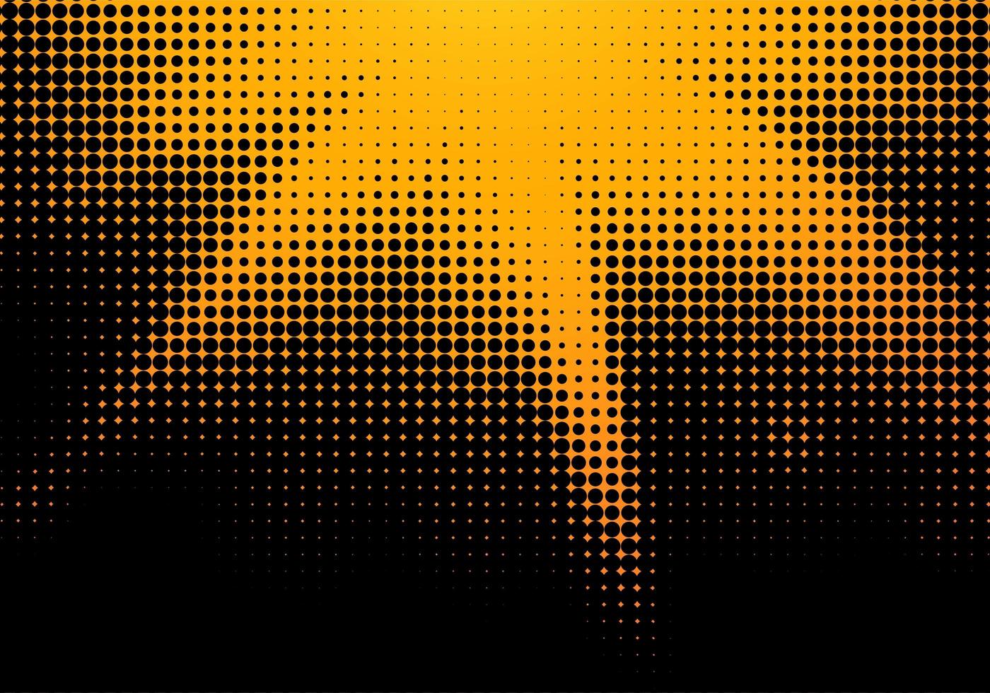 Yellow and black halftone texture vector