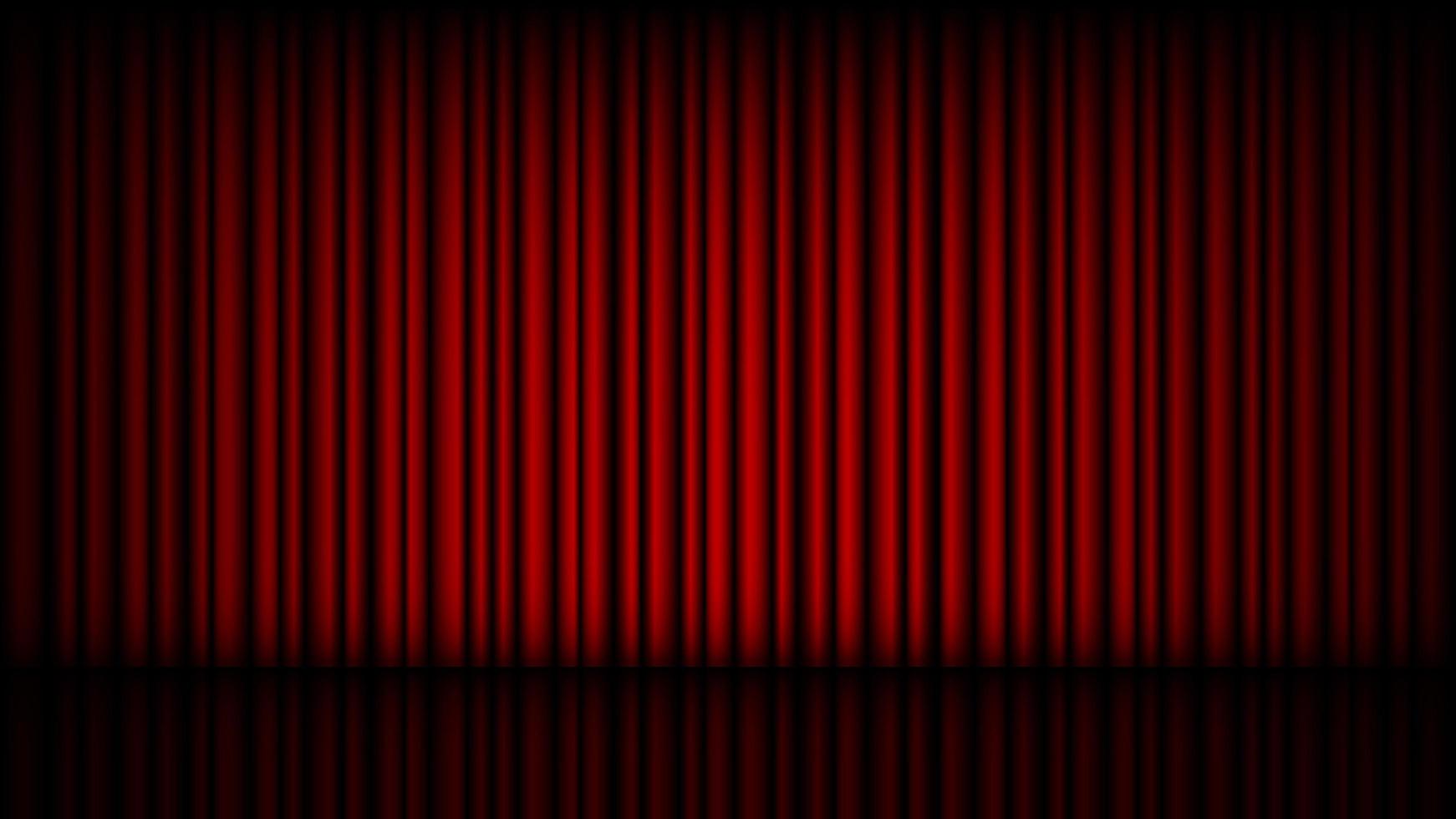 Empty stage with closed red theater curtain vector