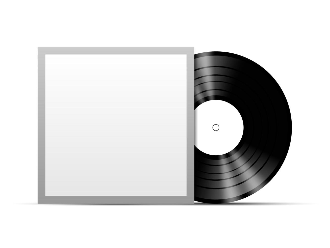 Vinyl disc with blank cover vector