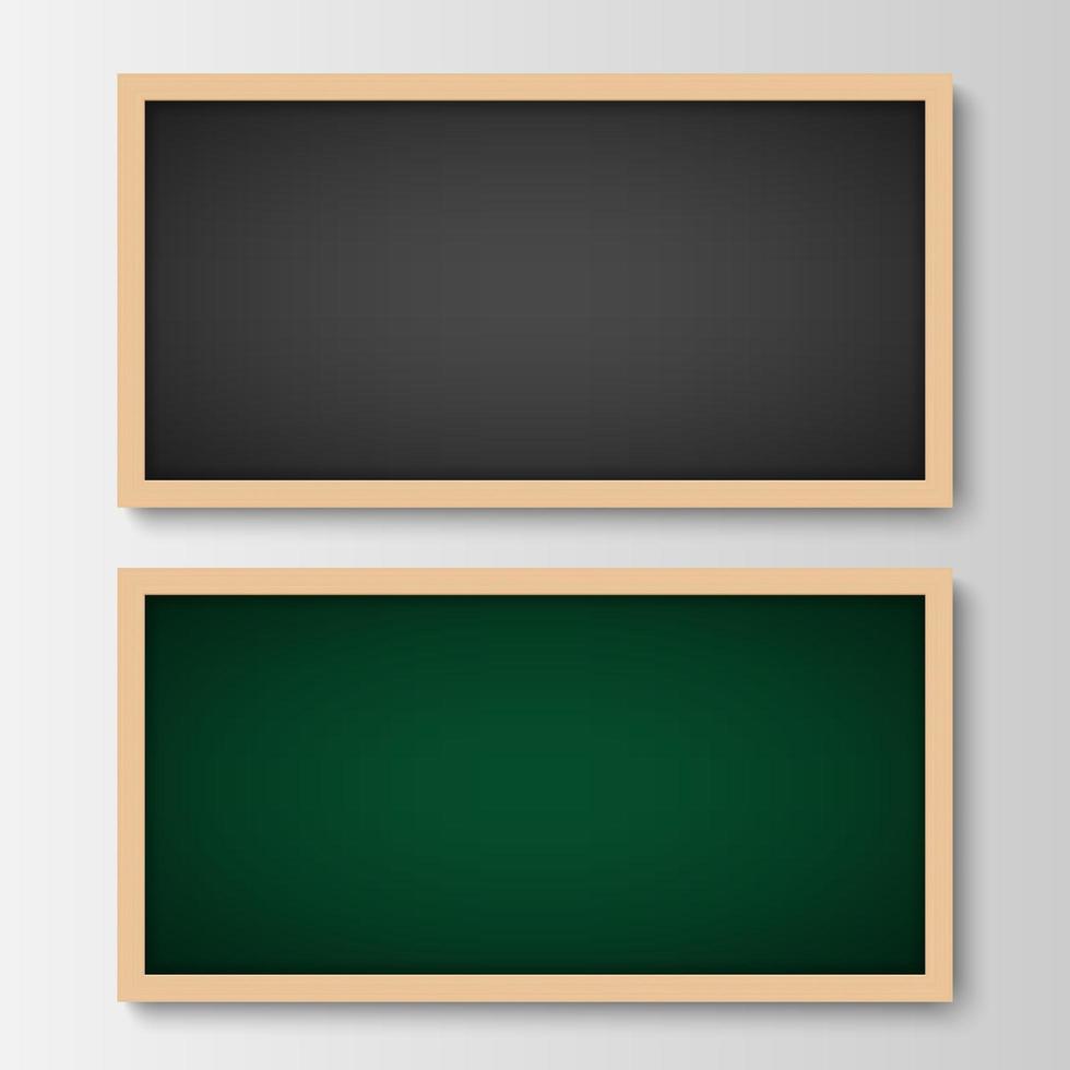 conjunto de pizarra negra y verde vector