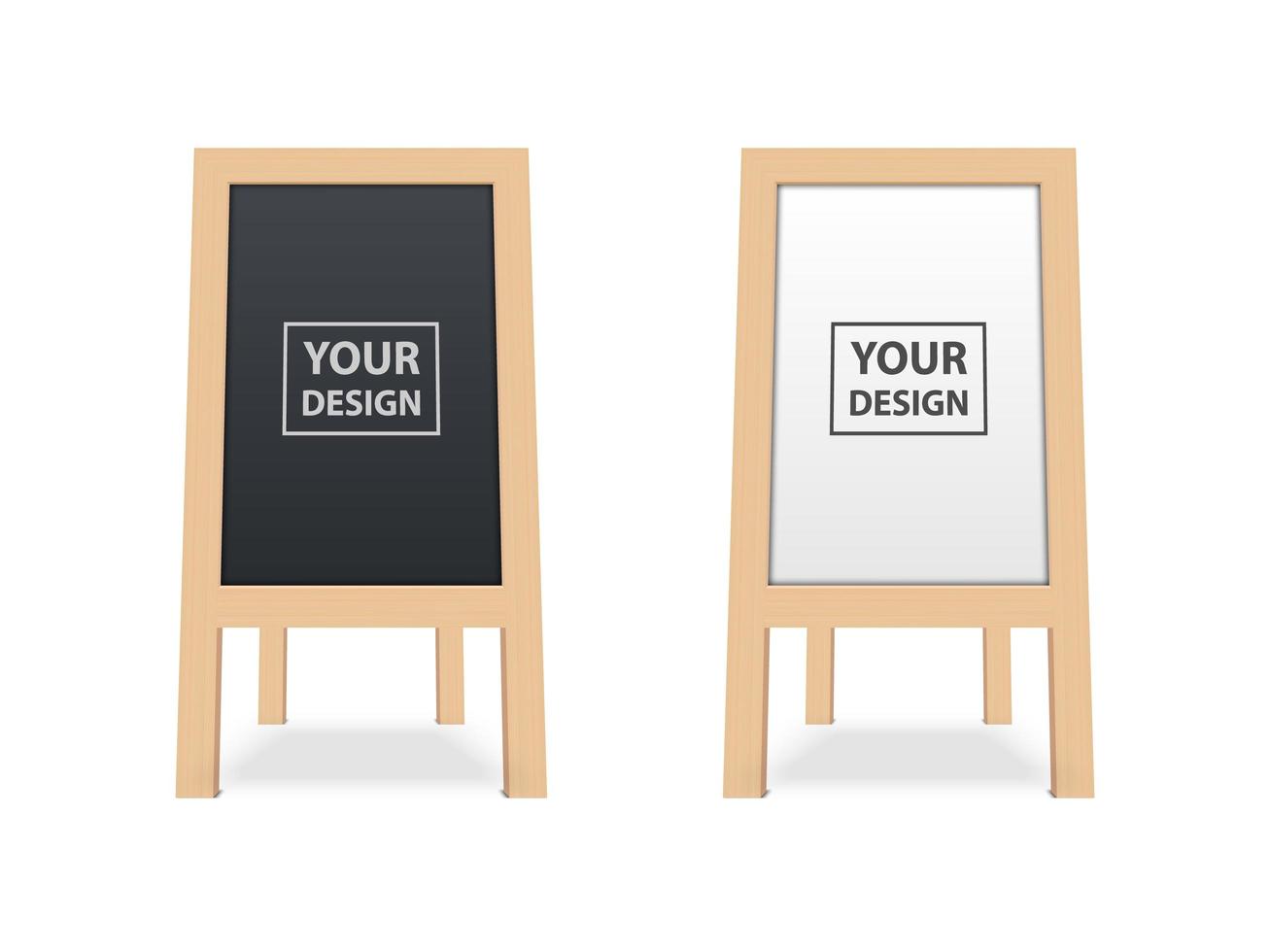 Realistic blank white and black wooden boards vector