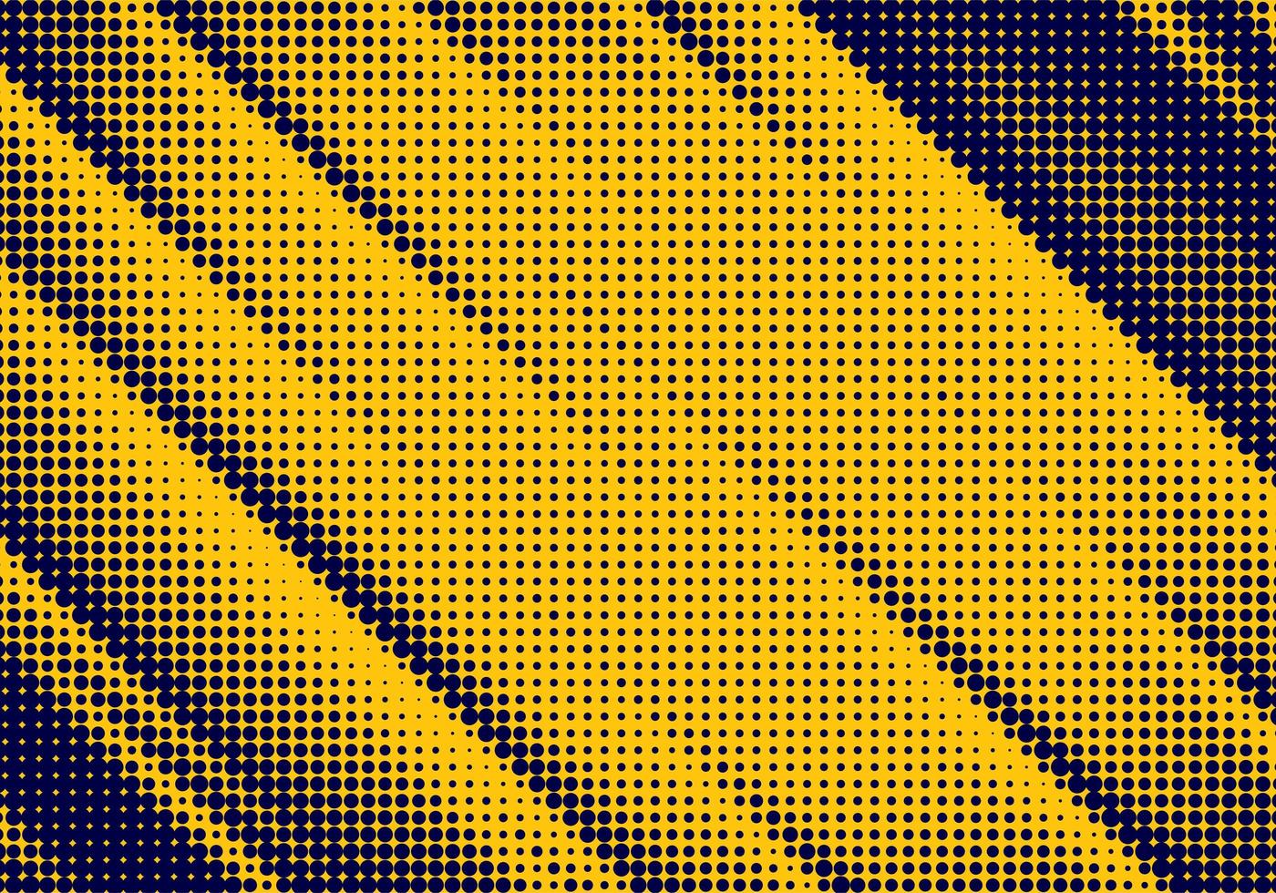 Yellow and dark blue angled halftone texture vector