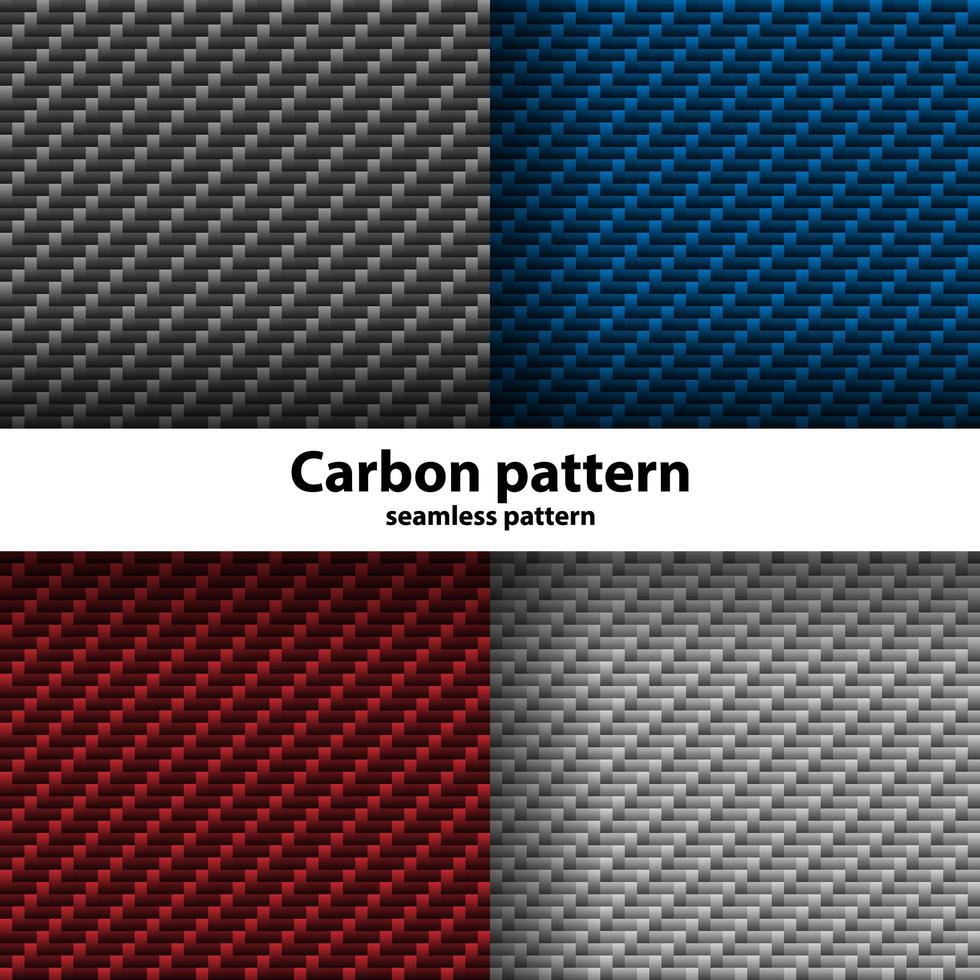 Carbon fiber seamless pattern set vector
