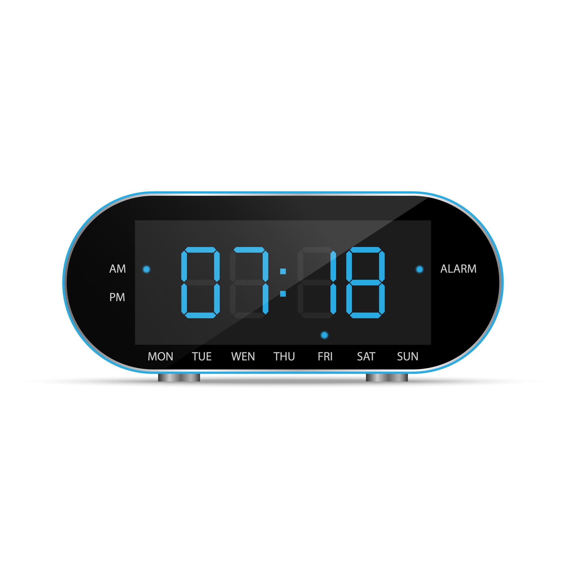 Digital alarm clock isolated on white 1330165 Vector Art at Vecteezy
