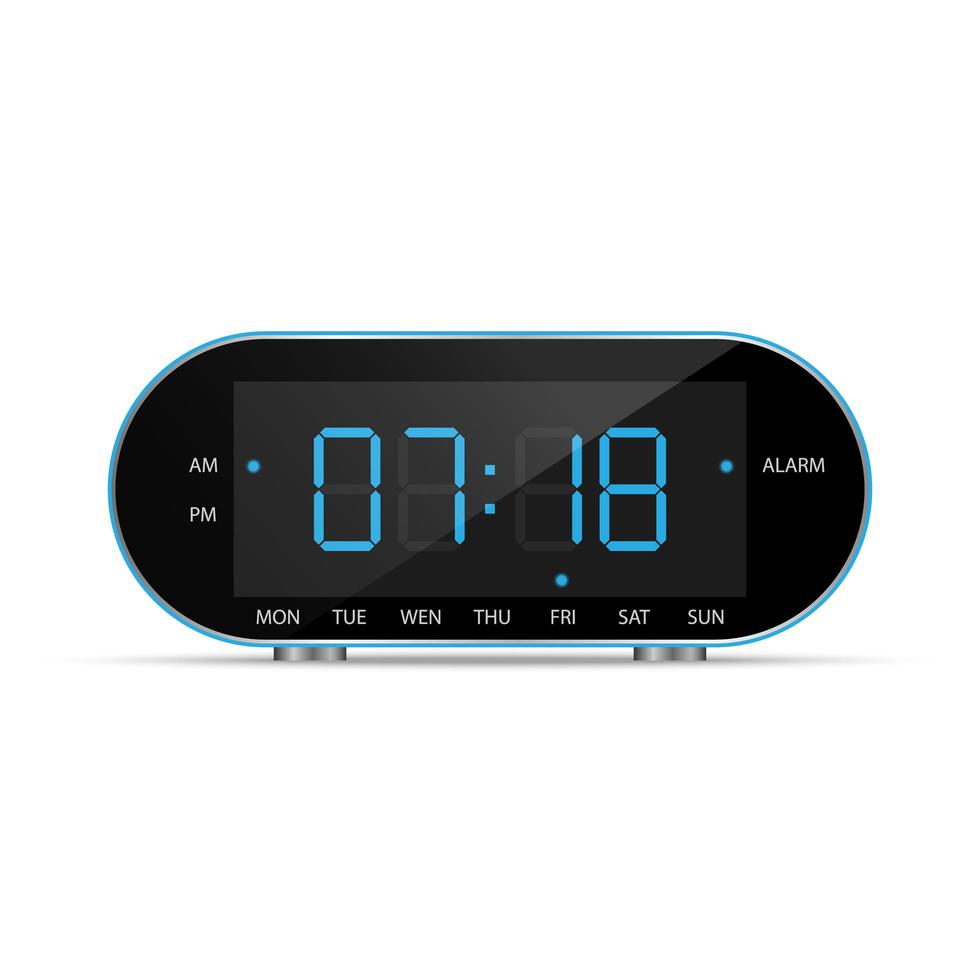 Digital alarm clock isolated on white vector
