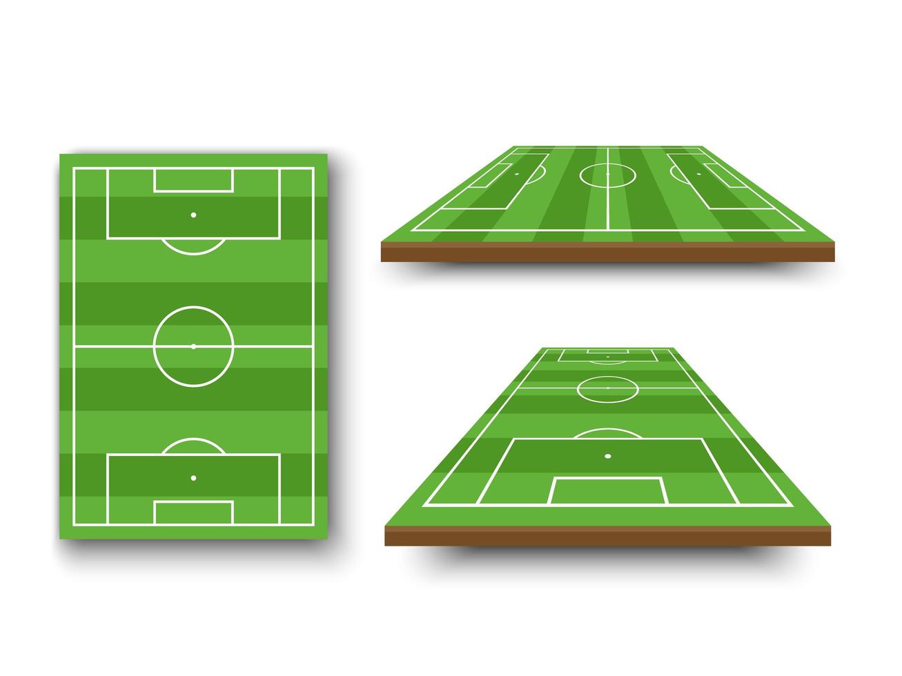 Soccer field, football field in perspective view set vector