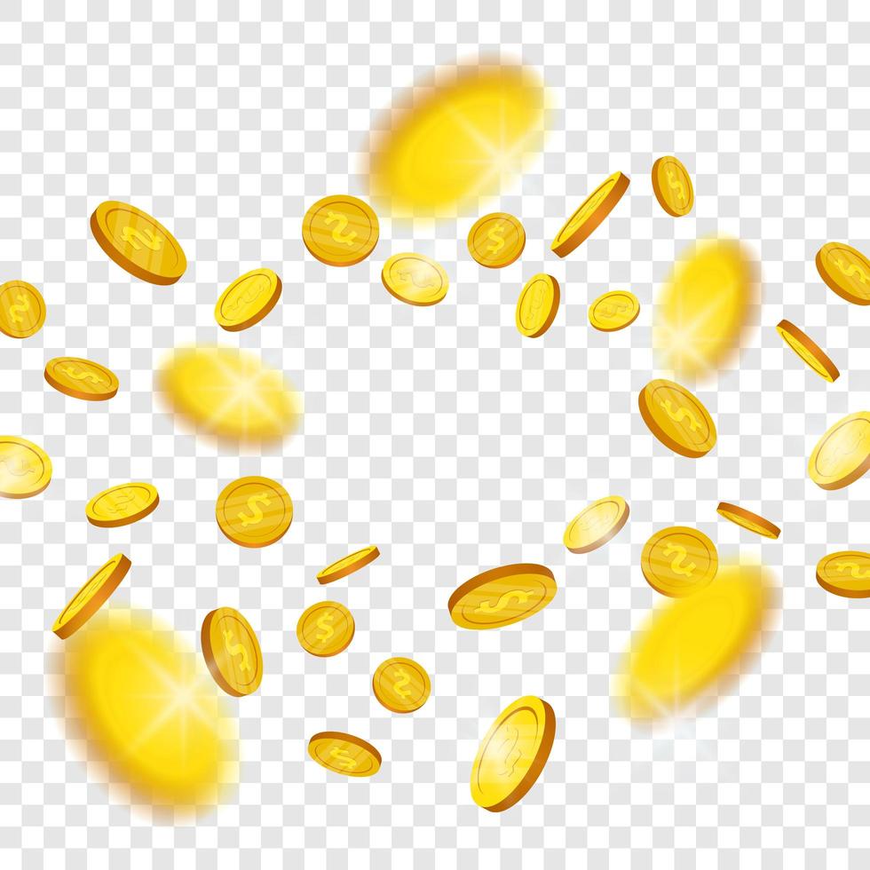 Gold coins explosion from the center 1330200 Vector Art at Vecteezy