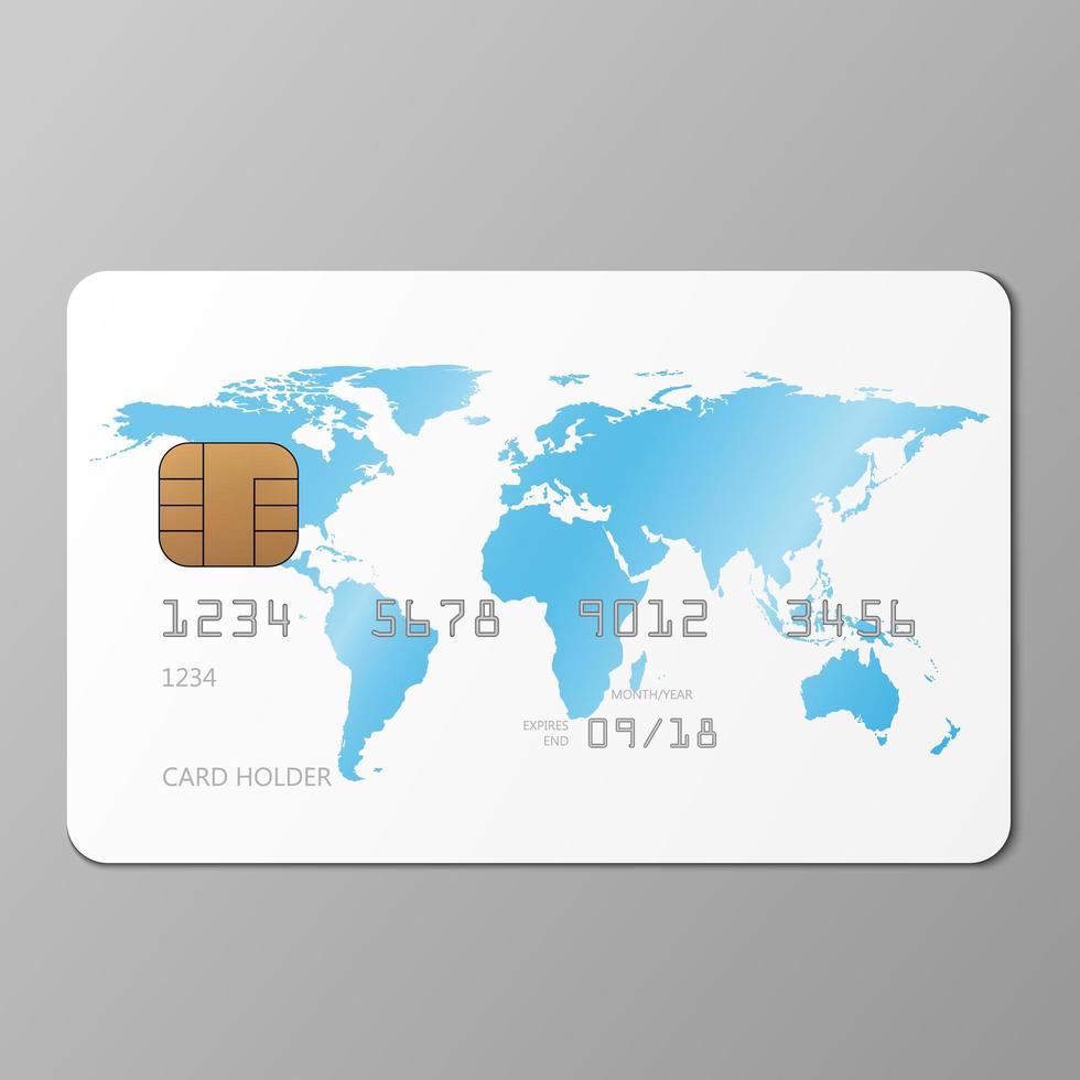 plantilla de maqueta de tarjeta de crédito blanca realista vector