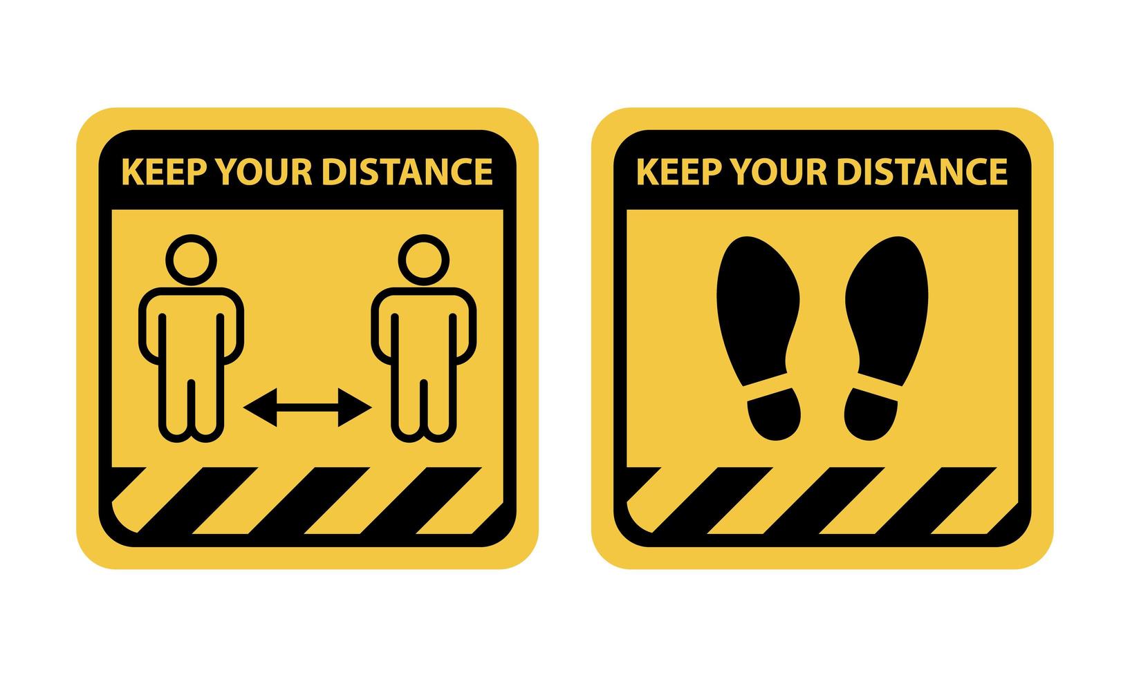 Social distancing warning sign set  vector