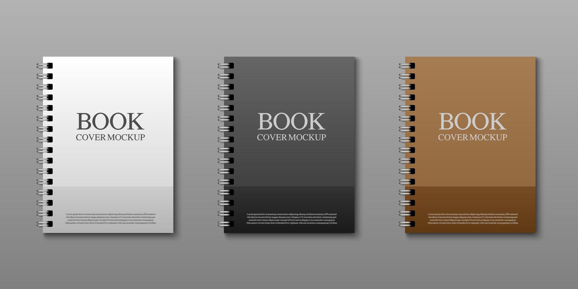 Book covers mockup set vector