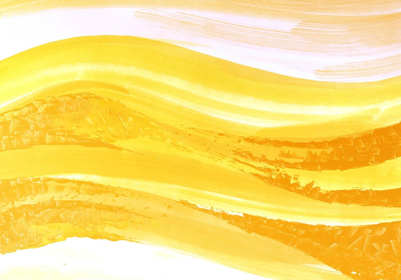 Wavy yellow watercolor stroke texture vector