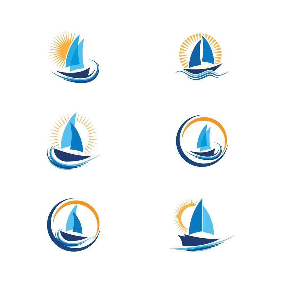 conjunto de iconos de barco vector