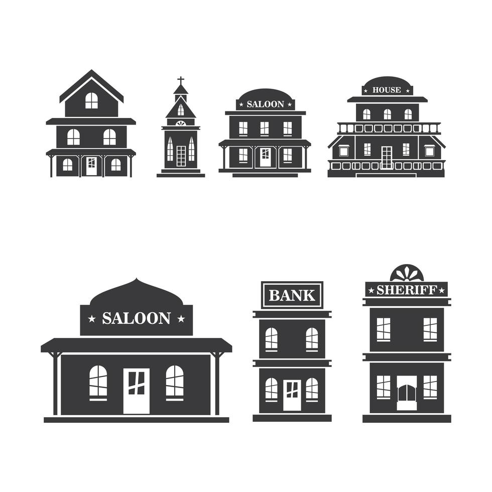 Old west building set vector