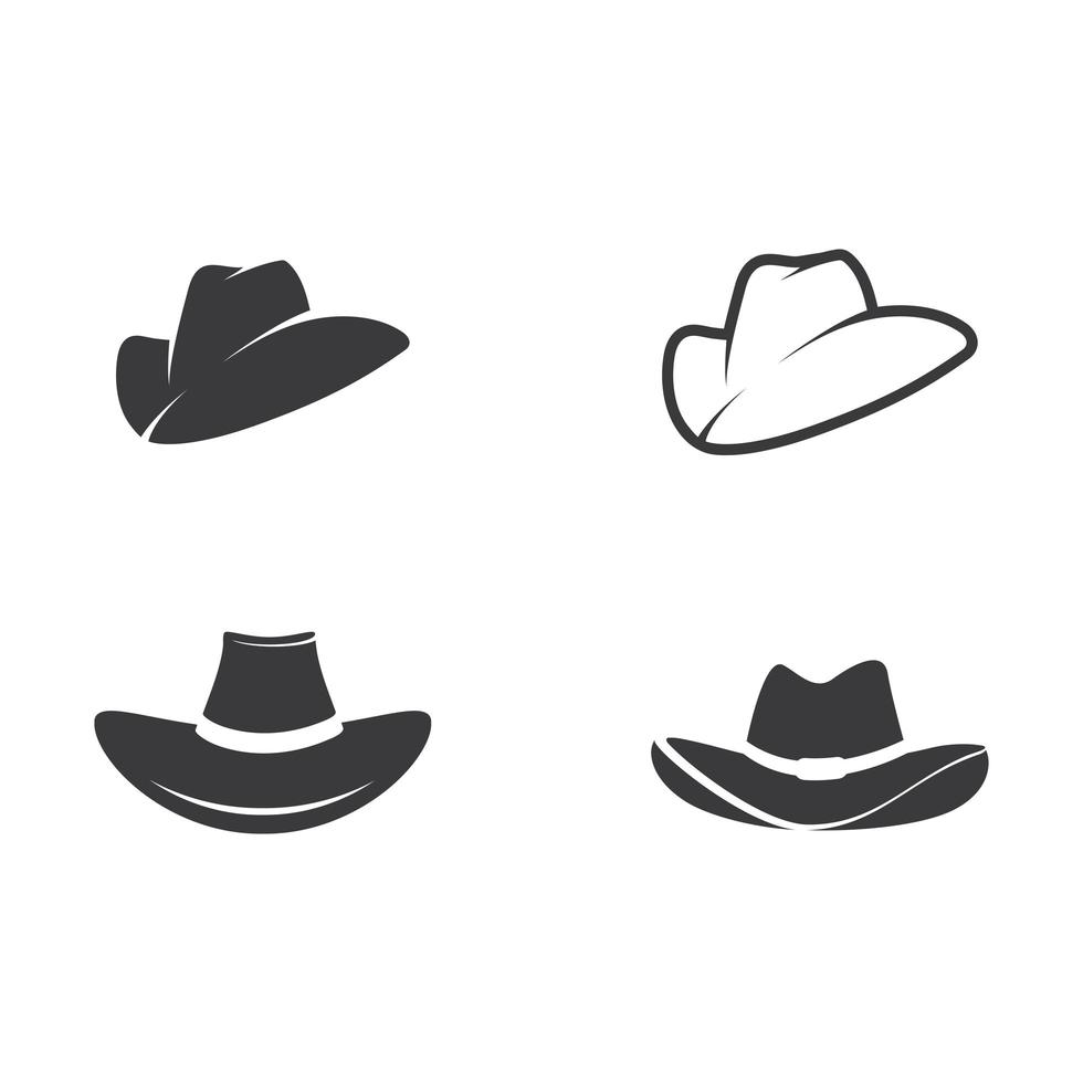 Western hat icon set vector