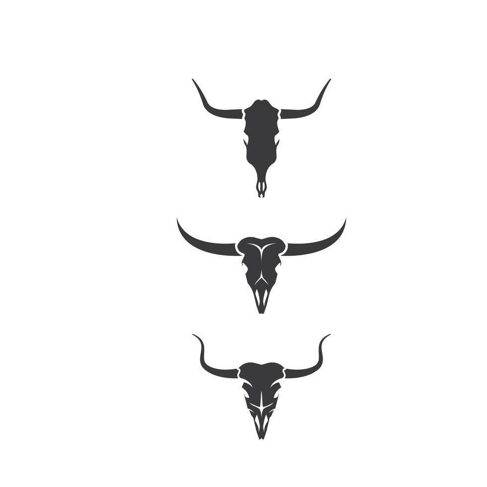 conjunto de iconos de cráneo de toro vector