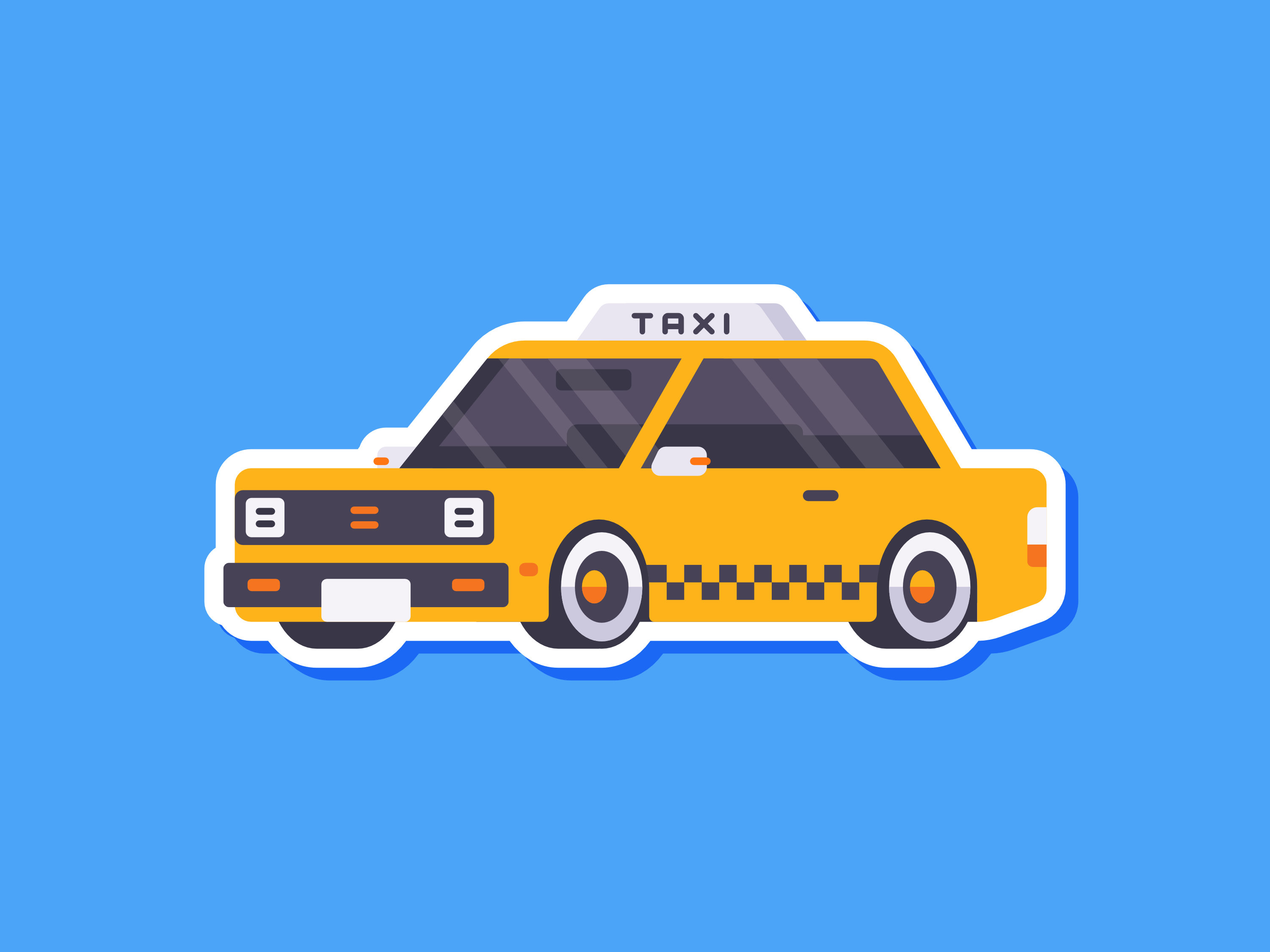 Taxi Sticker in Flat Style 1330289 Vector Art at Vecteezy