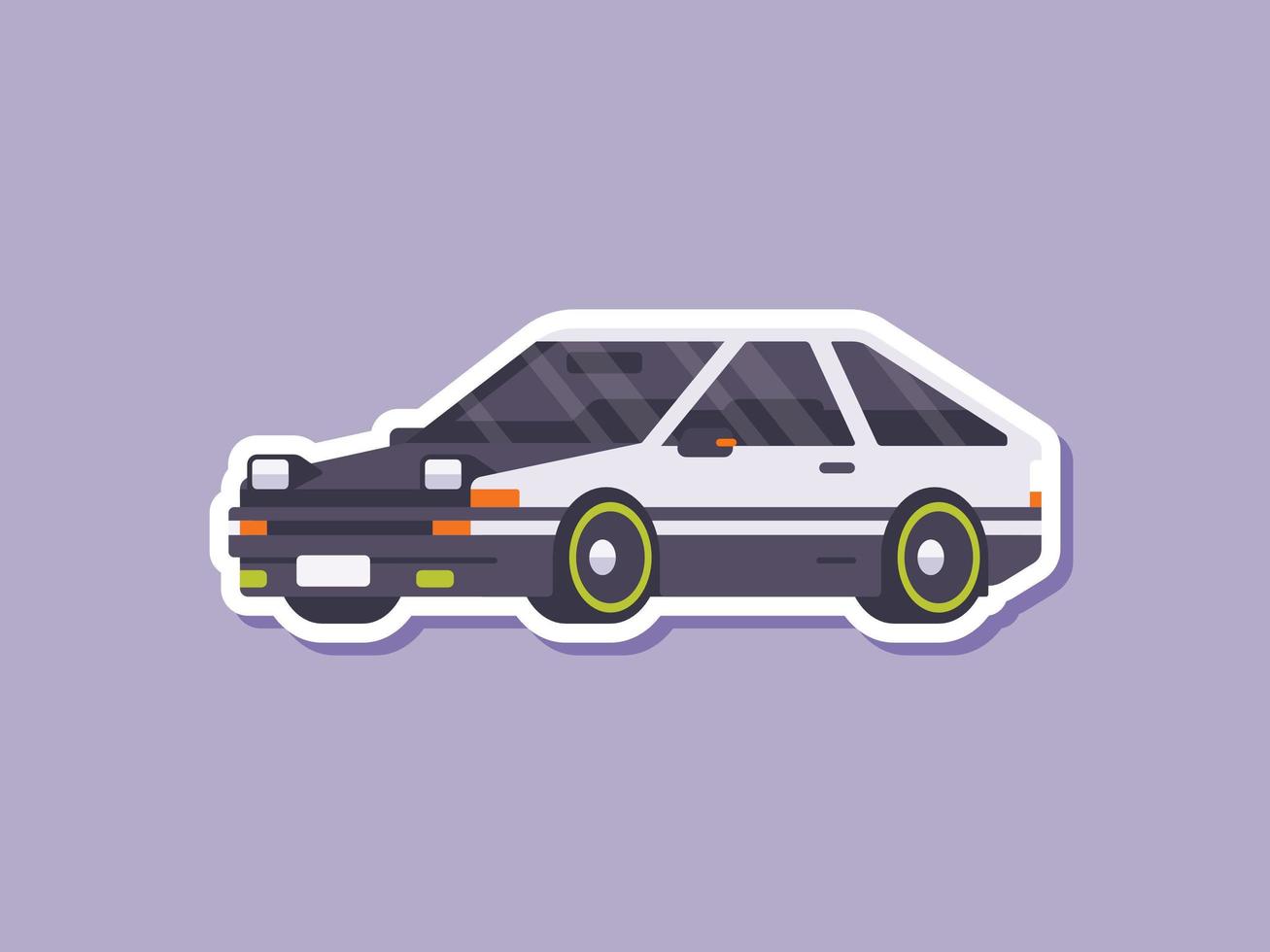 Drift Car Sticker in Flat Style vector