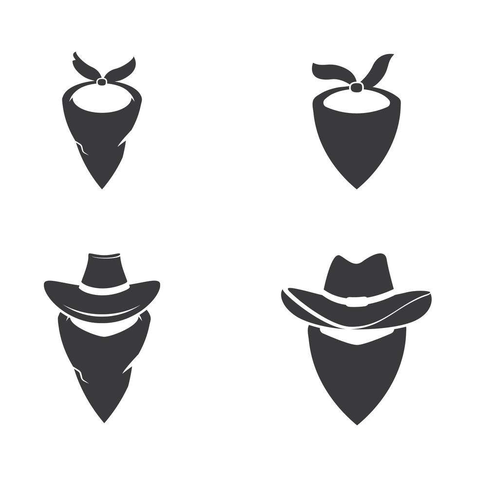 Western mask icon set vector