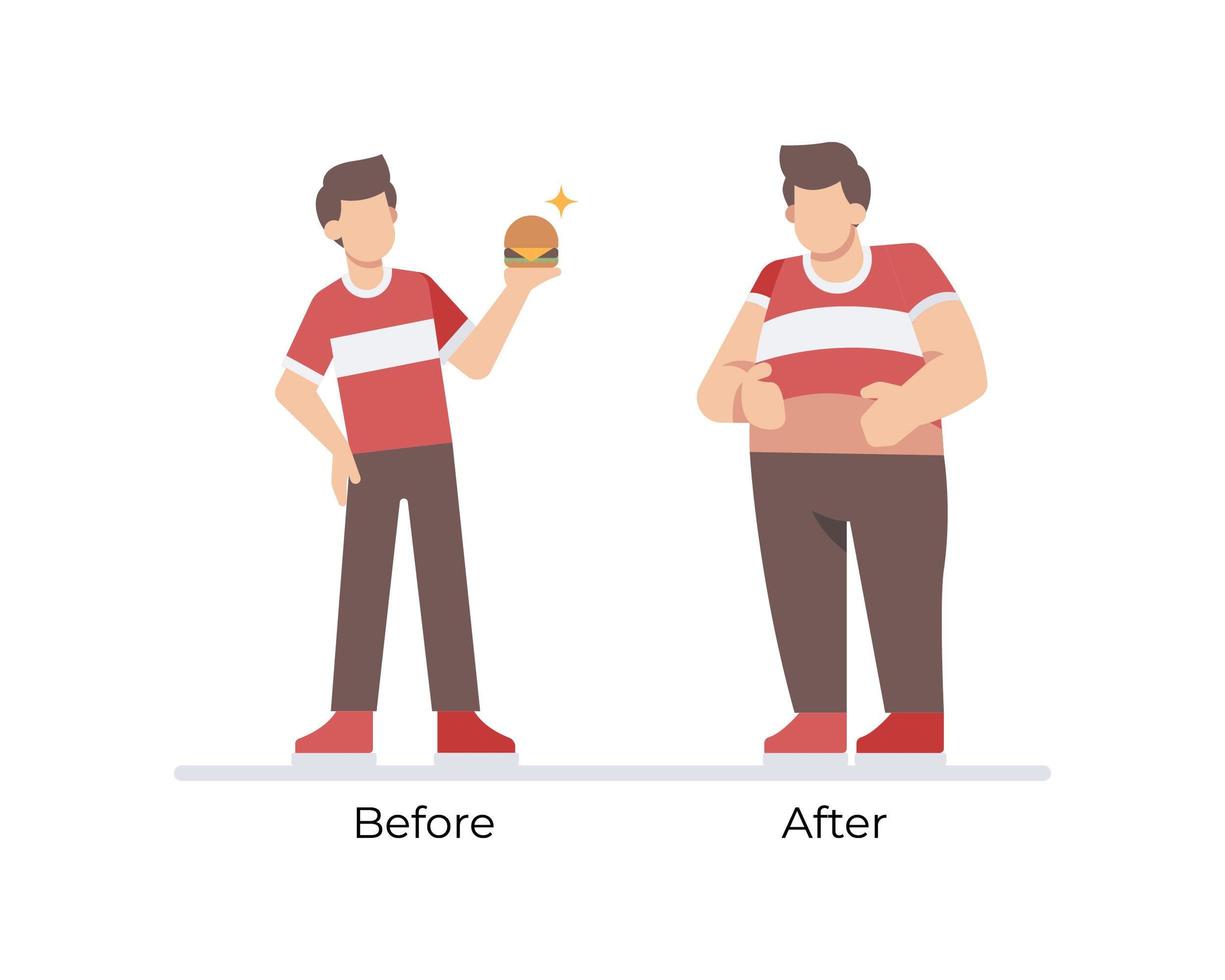 Junk Food Effect For Health And Body vector