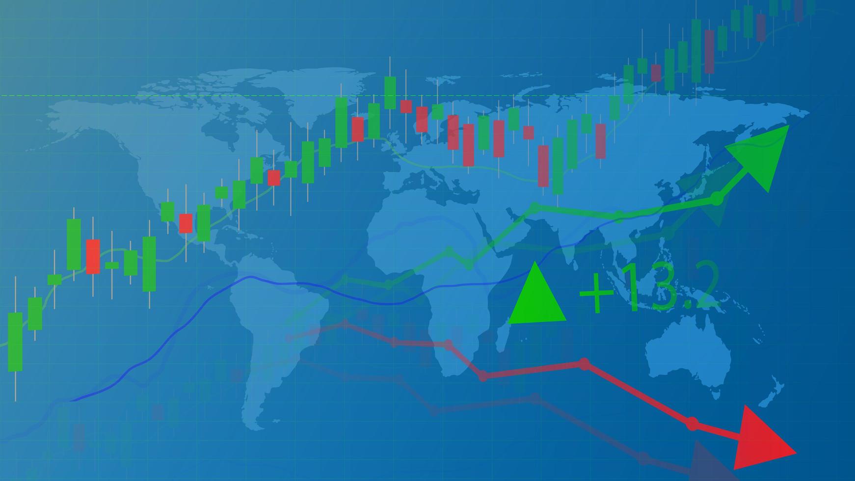 Trading and financial business graph chart analysis background vector